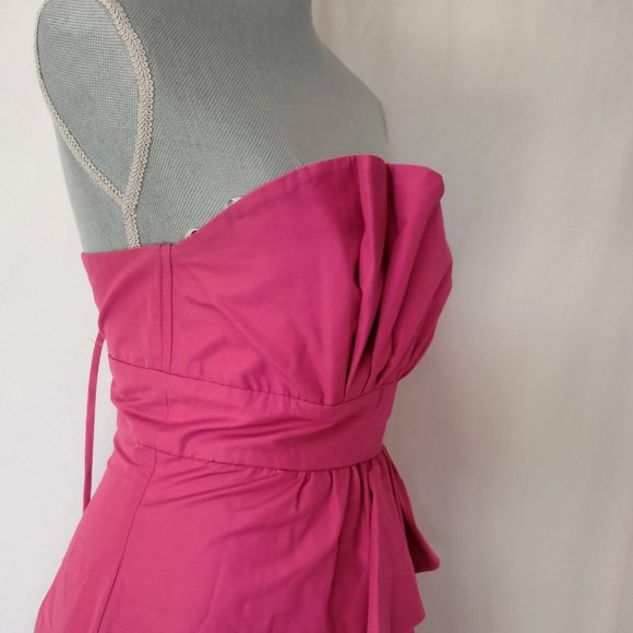 Voom Runway Sleeveless Strapless well fitted short  Mini Dress Fucsia Size M - Picture 4 of 7